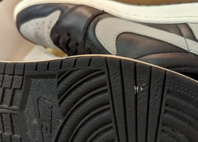 Air Jordan 1 Retro Low OG Shadow 2015 sneakers in black, medium grey, and sail