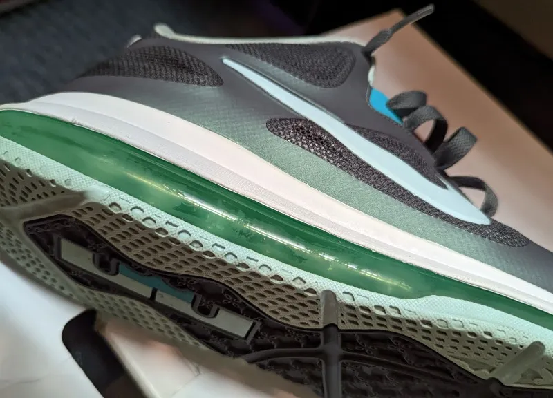 Nike LeBron 9 Low Easter sneakers in wolf grey, mint candy, and coconut milk